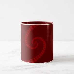 Tiefrote Doppelte Spiral-Tasse Zweifarbige Tasse