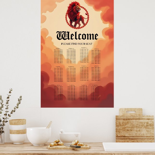 Tiefrote Glut – Der Löwe des brennenden Schicksals Poster (Küche)