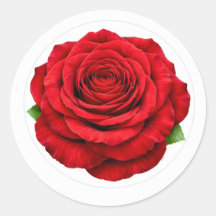 Tiefrote runde Rosen-Umschlag-Siegel-Aufkleber
