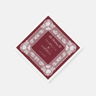 Tiefrote Spitze Doily Old Money Hochzeit Serviette