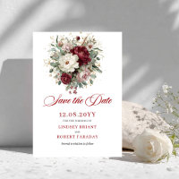 Tiefroter Blush-Burgunder-Blumen-Save-the-Date