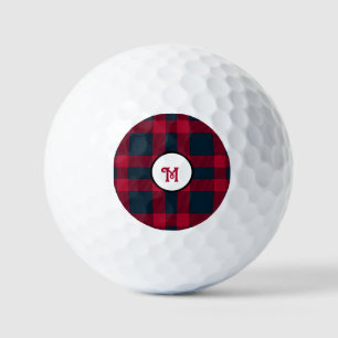 Tiefroter Büffel kariert Golfball