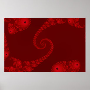 Tiefroter Doppel-Spiralposter Poster