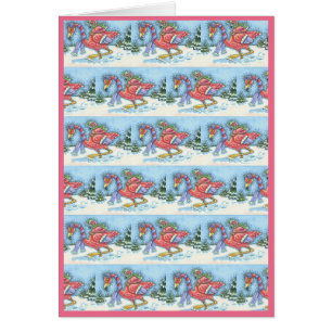 TIEFROTER ROSAFARBENER FLAMINGO, WEIHNACHTSGRUßKAR