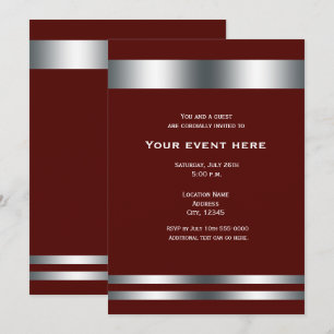 Tiefrotes Marine-Elegantes Abendessen-Party-Event Einladung