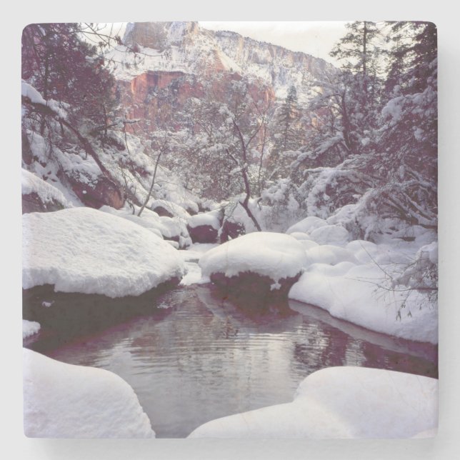 Tiefschnee in den mittleren Emerald Pools Steinuntersetzer (Vorderseite)