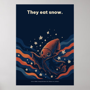 Tiefsee-Kopffüßer Sie essen Schnee Meeres-Schnee F Poster