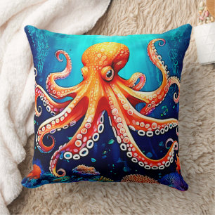 Tiefsee-Octopus-Glow-Design Kissen