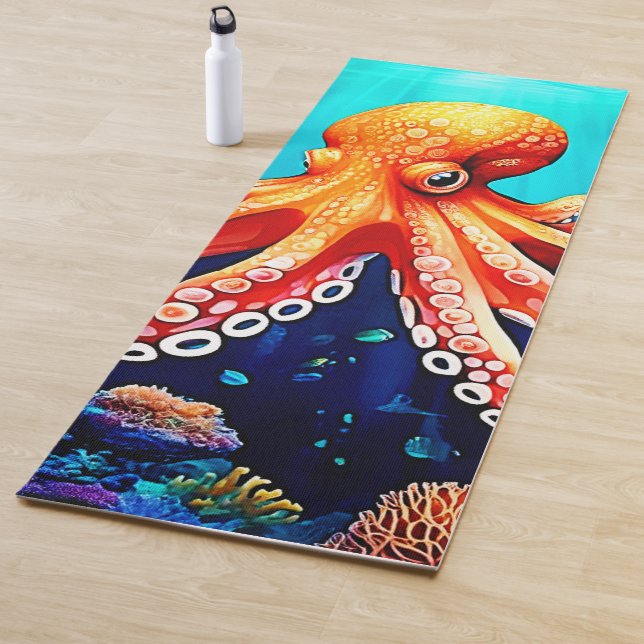 Tiefsee-Octopus-Glow-Design Yogamatte (Beispiel)