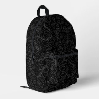 Tiefsee-Octopus-Schwarz-Schwarz-Visueller Effekt Bedruckter Rucksack