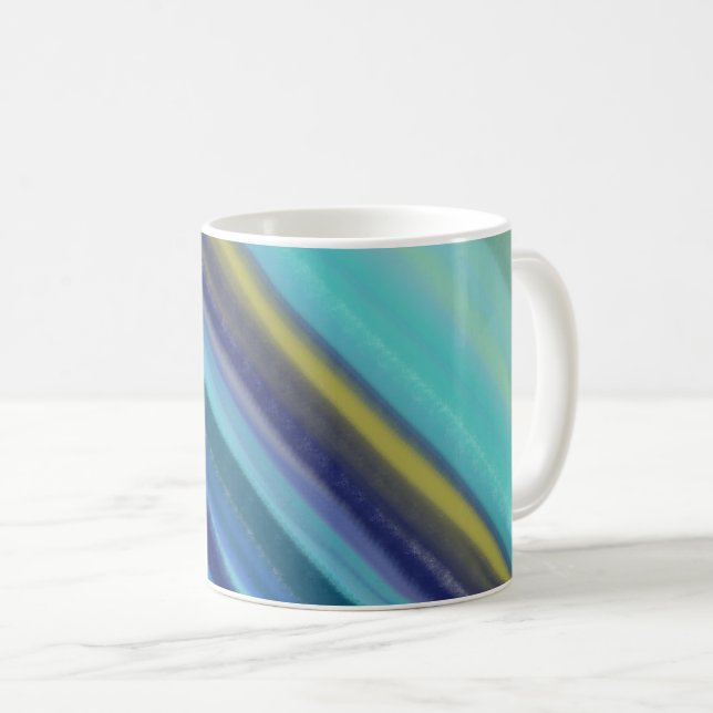 Tiefsee-Ozean Blautöne Kaffeetasse (VorderseiteRechts)