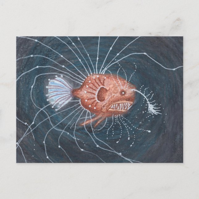 Tiefseeanglerische Postkarte (Vorderseite)