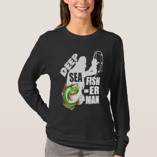 Tiefseefischer mit einem gefangenen Fisch T-Shirt