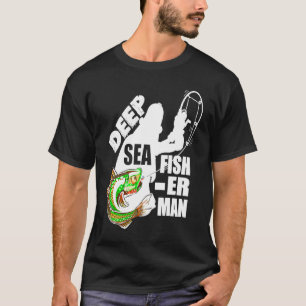 Tiefseefischer mit einem gefangenen Fisch T-Shirt