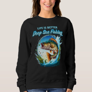 Tiefseefischerei Seeozunge Forelle Calico Bass Sweatshirt