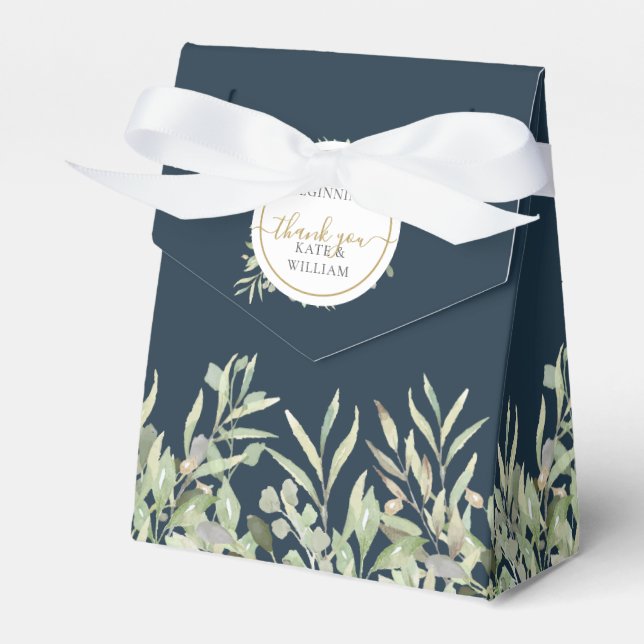 Tiefseegarnelen Blätter Winter Wedding Geschenkschachtel (Vorderseite)