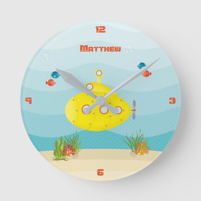 Tiefseegarnelenuntersee Runde Wanduhr (Vorderseite)