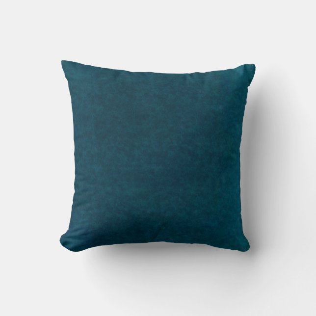 Tiefseegewässerfarbe - Dunkles Aquamarines Blau un Kissen (Vorderseite)