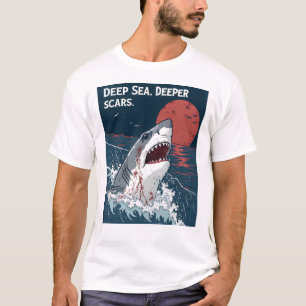 Tiefseehaar Narben Großer Weißer Hai T-Shirt