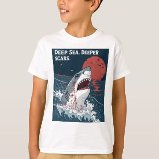 Tiefseehaar Narben Großer Weißer Hai T-Shirt