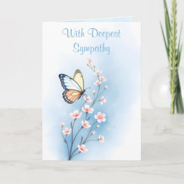 Tieftes Beileid Blaue Aquarellfarben Blume Schmett Karte