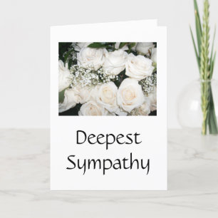 Tieftes Beileid - White Rose Bouquet Karte