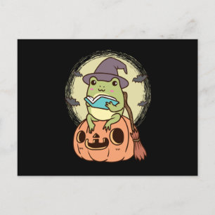 Tieftonästhetischer Frosch mit Hexenhut Postkarte