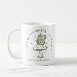 Tieftonkernschmetterling-Pilzgrün Kaffeetasse