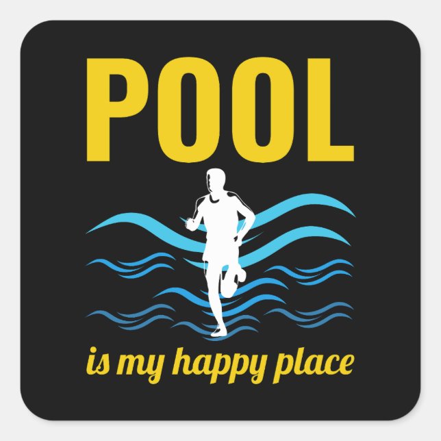 Tiefwasser-Aqua-Joggen-Pool läuft Fitness Quadratischer Aufkleber (Vorderseite)