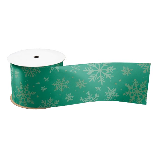 Tiel mit Gold-Schneeflocken Satinband (Spule)