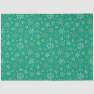 Tiel mit Gold-Schneeflocken Seidenpapier