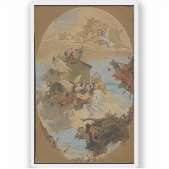 Tiepolo - Das Wunder des Heiligen Hauses Loreto Aufkleber (Vorderseite)