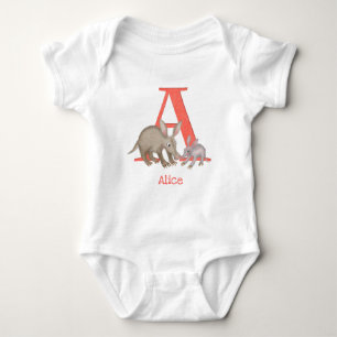 Tier ABC A ist ein Baby-Bodysuit für Aardvark Baby Strampler