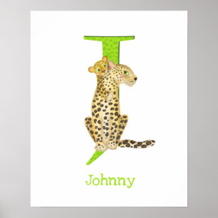 Tier-ABC J steht für Jaguar-Druck Poster