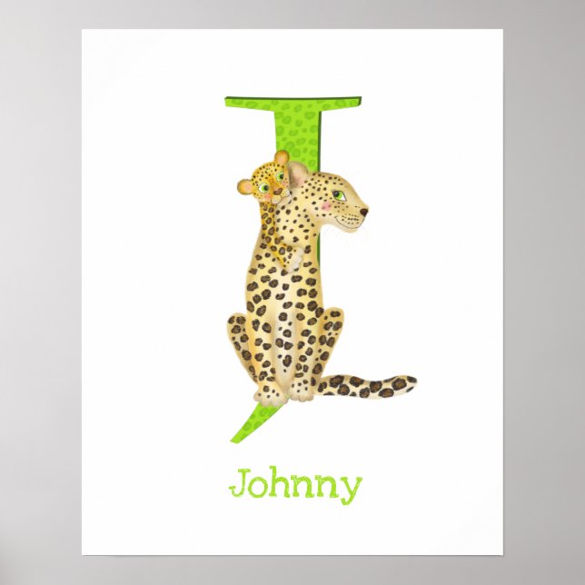 Tier-ABC J steht für Jaguar-Druck Poster (Vorne)