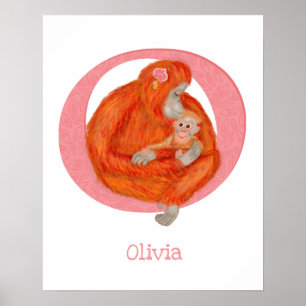 Tier ABC O ist für Orang-Utan-Druck. Poster