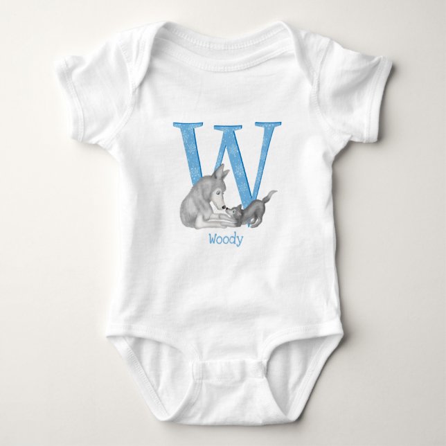 Tier ABC W ist für Wolf-Baby-Bodysuit Baby Strampler (Vorderseite)