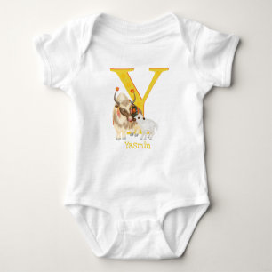 Tier ABC Y ist für Yak Baby Bodysuit Baby Strampler
