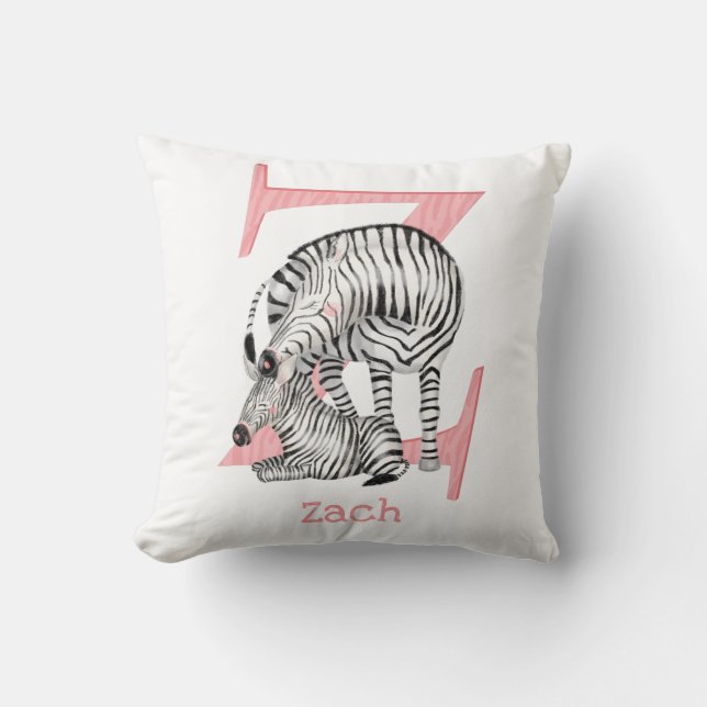 Tier ABC Z ist für Zebrapolster geeignet Kissen (Vorderseite)