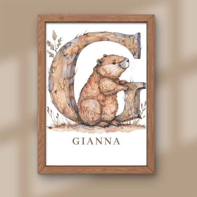 Tier-Alphabet-Buchstabe G Kindername-Nursery-Poste Fotodruck (Von Creator hochgeladen)