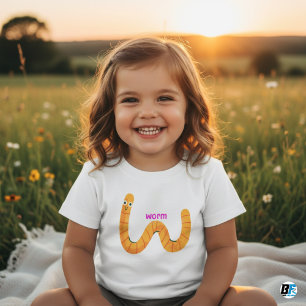Tier Alphabet W für Wurm Baby T-shirt