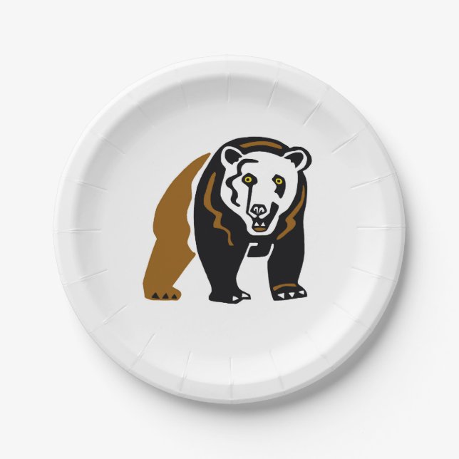 Tier - Cooler GRIZZLY Bär - Wildtiere - Party Pappteller (Vorderseite)