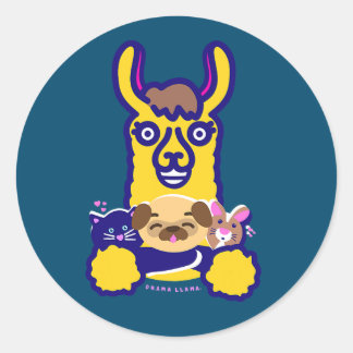 Tier, das Lieben Hund Runder Aufkleber