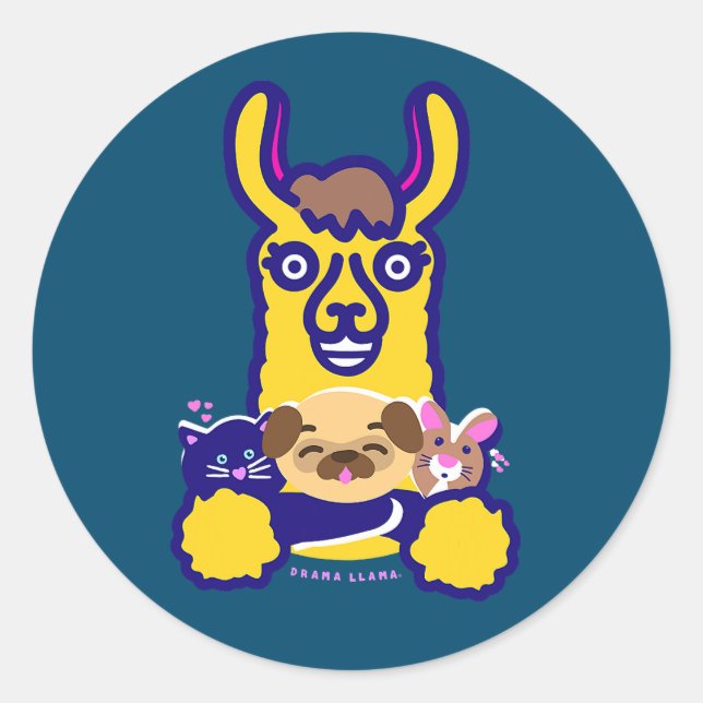 Tier, das Lieben Hund Runder Aufkleber (Vorderseite)