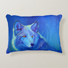 Tier-Geschenke mit blauem Wolf der Wolf-Kunst-| Zierkissen