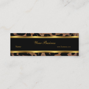 Tier Gold Schwarz Streifen Elegant Klassisch Dünn Mini Visitenkarte