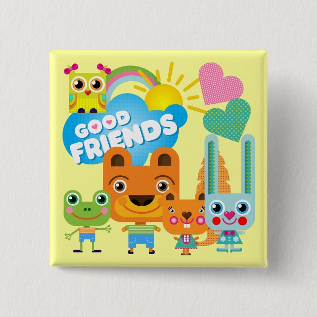 Tier-gute Freunde Button (Vorderseite)