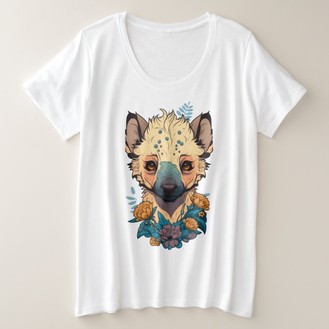 Tier in Blume Große Größe T-Shirt (Design vorne)