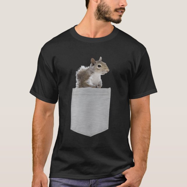 Tier in deinem Pocket American Grau Eichhörnchen T-Shirt (Vorderseite)