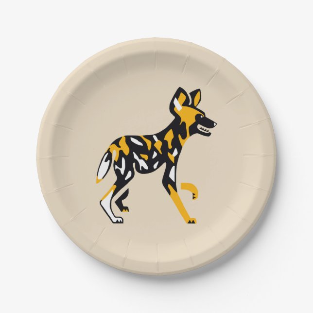Tier - Jagdhund Kap - Wildtiere - Natur Pappteller (Vorderseite)